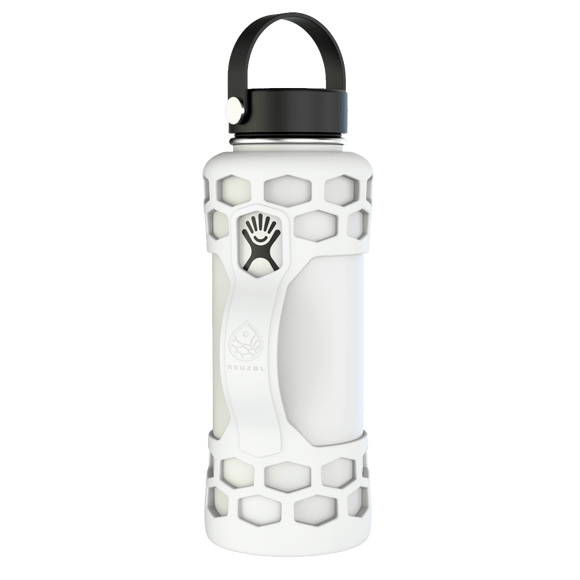 REUZBL Bottle Bumper Silicone Sleeve Protector with Handle for Yeti Flask, 26oz 36oz (Camo, 26oz)