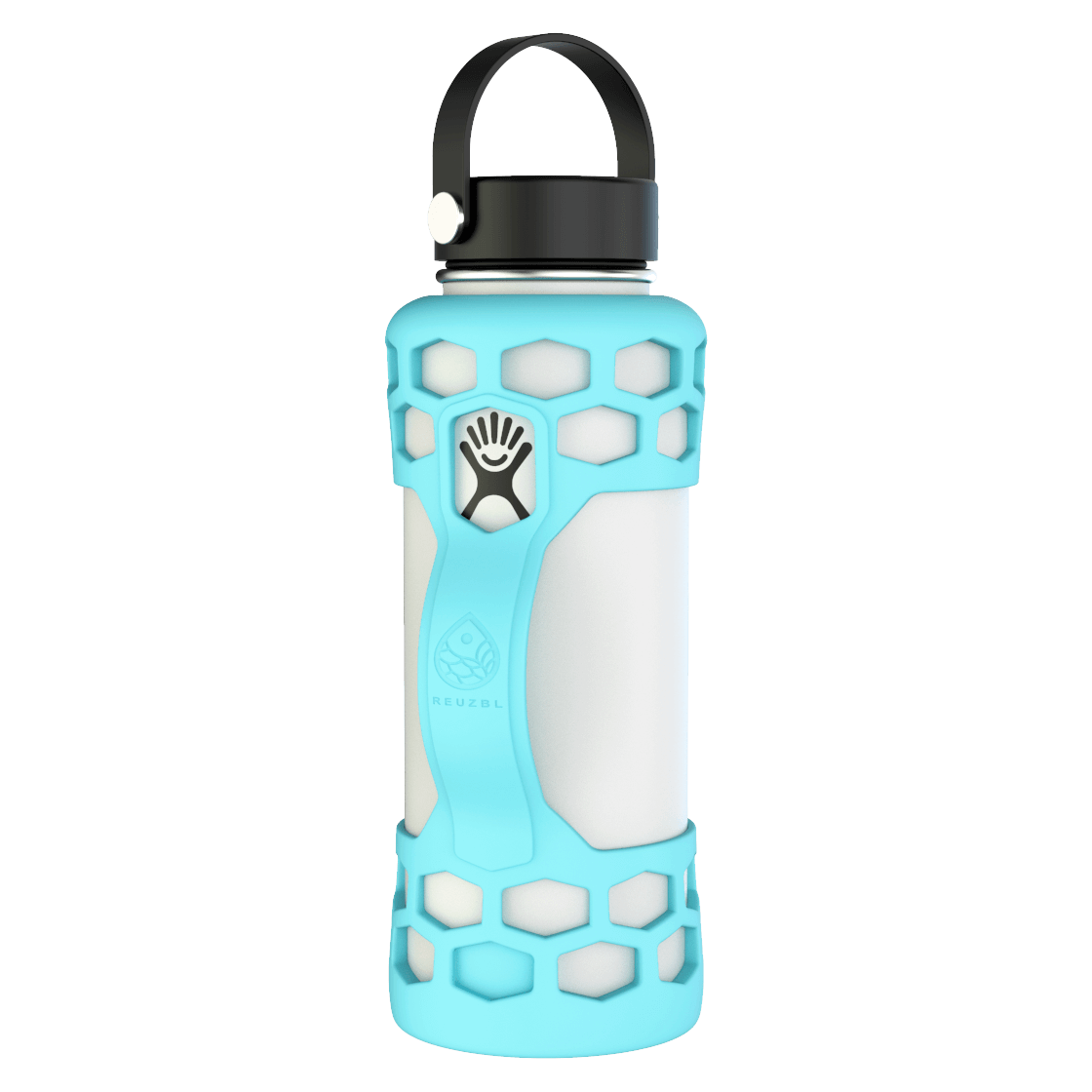 Black GiveGrip Silicone Water Bottle Sleeve Compatible with 17oz Swell Bottle & 18-24oz Hydro Flask
