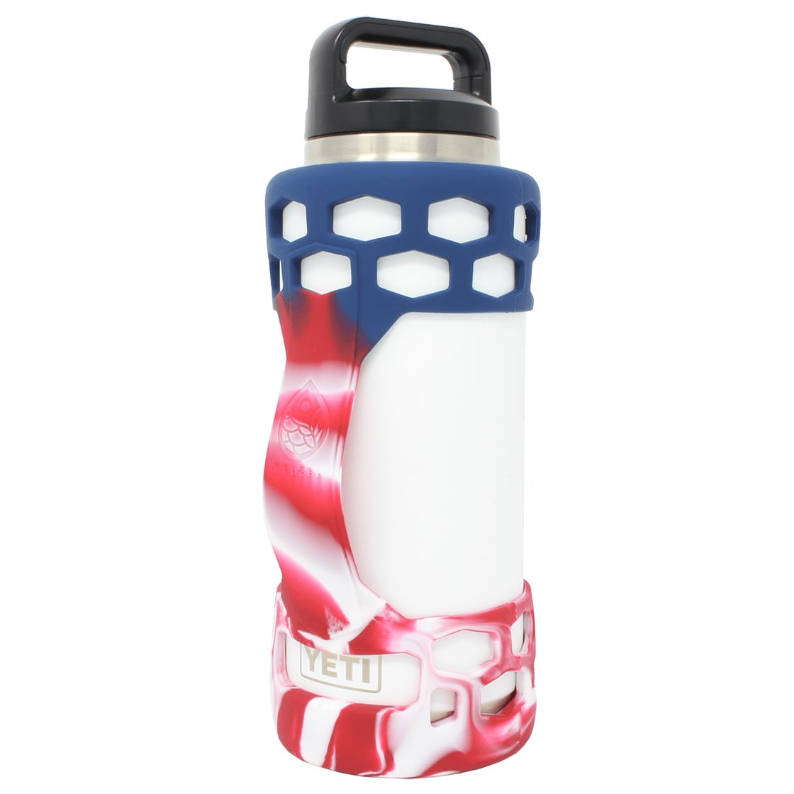 Water Bottle Holder with White Lacing and 36oz (1 Litre) White Yeti